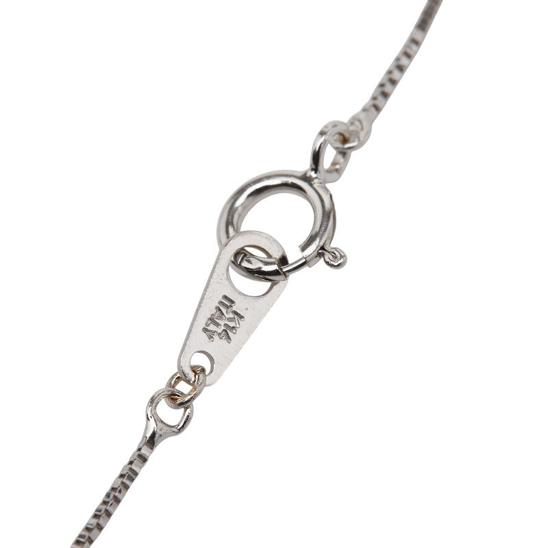 K14WG ホワイトゴールド ダイヤ0.10ct クロス 十字架 モチーフ ペンダントネックレス レディース 【中古】