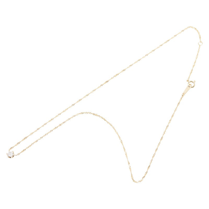 K18YG イエローゴールド ダイヤ0.20ct プチネックレス レディース 【中古】