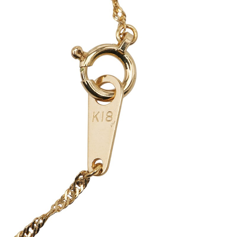 K18YG イエローゴールド ダイヤ0.20ct プチネックレス レディース 【中古】