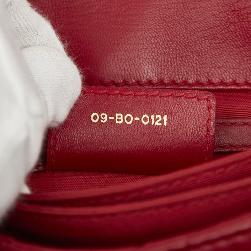 ディオール カナージュ チェーン ショルダーバッグ ハンドバッグ レッド レザー レディース Dior 【中古】