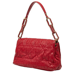 ディオール カナージュ チェーン ショルダーバッグ ハンドバッグ レッド レザー レディース Dior 【中古】