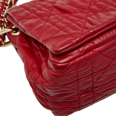 ディオール カナージュ チェーン ショルダーバッグ ハンドバッグ レッド レザー レディース Dior 【中古】