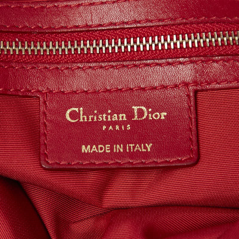 ディオール カナージュ チェーン ショルダーバッグ ハンドバッグ レッド レザー レディース Dior 【中古】