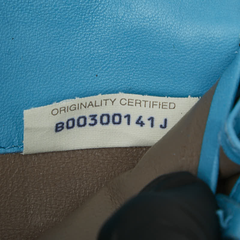 ボッテガヴェネタ イントレチャート 長財布 ブルー レザー レディース BOTTEGAVENETA 【中古】