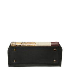 セリーヌ エッジ ミディアム ハンドバッグ ブラック マルチカラー レザー パイソン レディース CELINE 【中古】