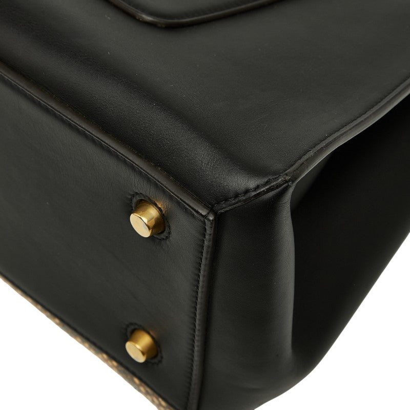 セリーヌ エッジ ミディアム ハンドバッグ ブラック マルチカラー レザー パイソン レディース CELINE 【中古】