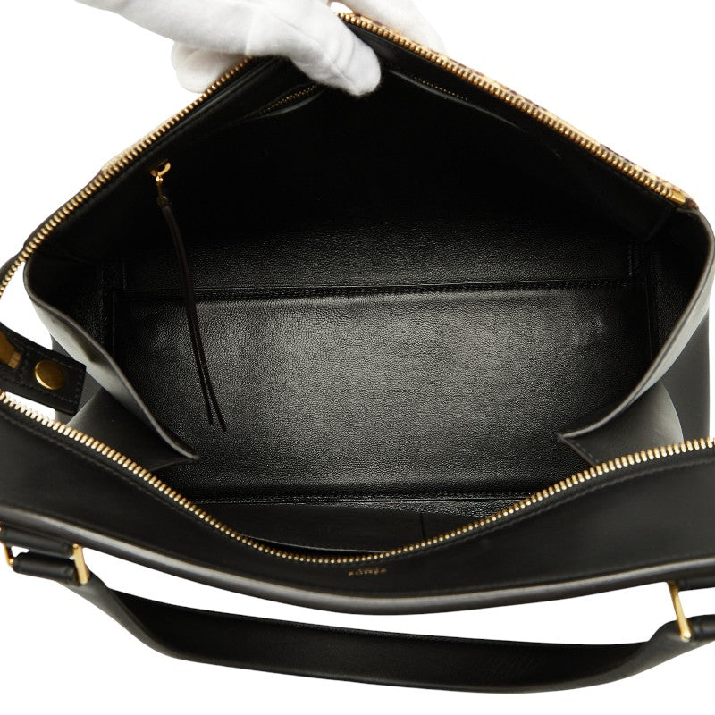 セリーヌ エッジ ミディアム ハンドバッグ ブラック マルチカラー レザー パイソン レディース CELINE 【中古】