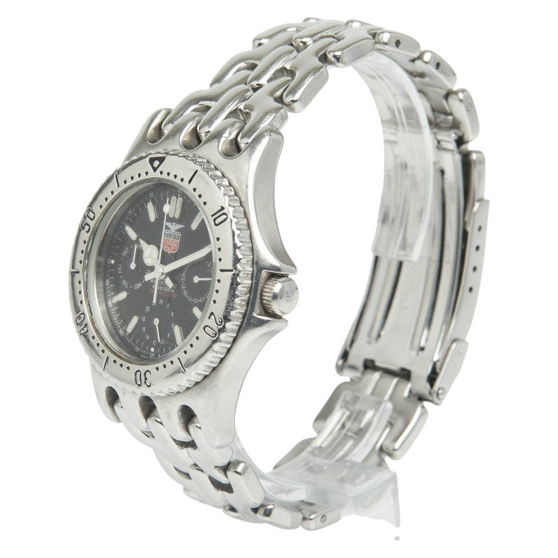 タグホイヤー エルジン 腕時計 FK-553-MA クオーツ ブラック文字盤 ステンレススチール メンズ TAG HEUER 【中古】
