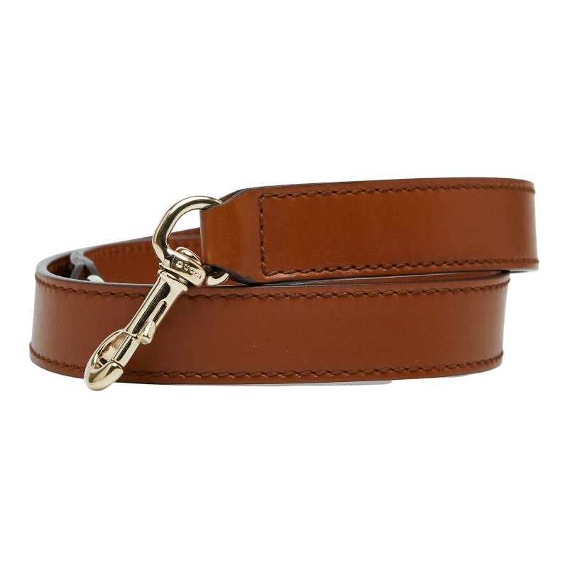グッチ ショルダーストラップ ブラウン レザー レディース GUCCI 【中古】