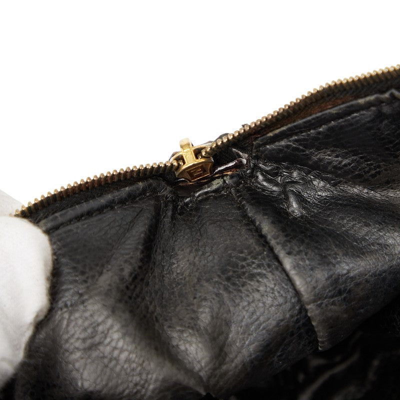 フェンディ ズッカ バニティバッグ ショルダーバッグ ポーチ 2WAY ブラウン キャンバス レザー レディース FENDI 【中古】