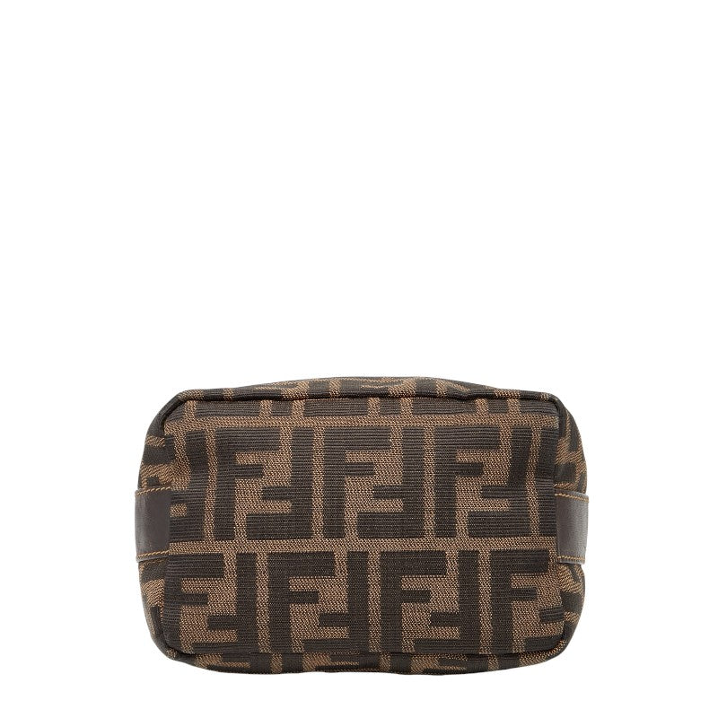 フェンディ ズッカ バニティバッグ ショルダーバッグ ポーチ 2WAY ブラウン キャンバス レザー レディース FENDI 【中古】