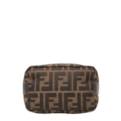 フェンディ ズッカ バニティバッグ ショルダーバッグ ポーチ 2WAY ブラウン キャンバス レザー レディース FENDI 【中古】