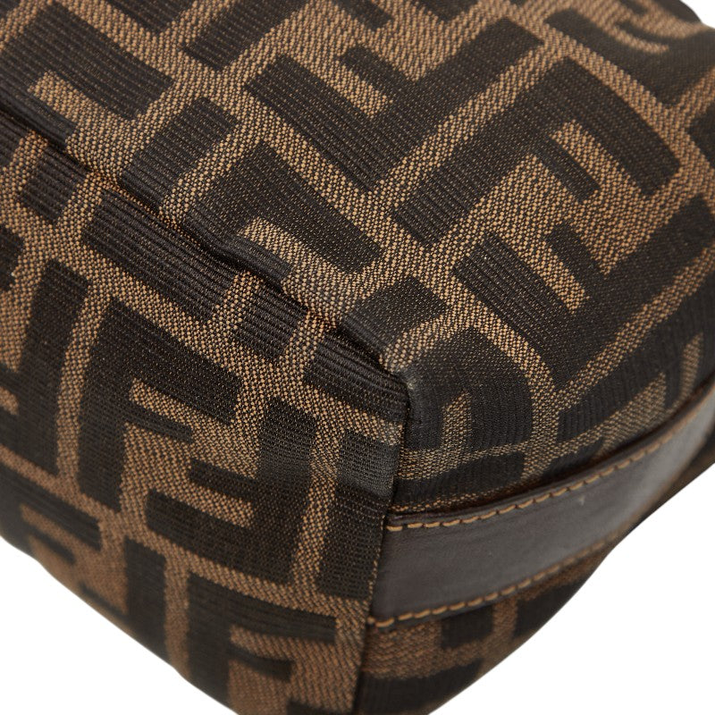 フェンディ ズッカ バニティバッグ ショルダーバッグ ポーチ 2WAY ブラウン キャンバス レザー レディース FENDI 【中古】