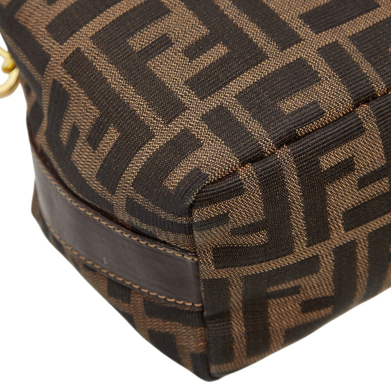 フェンディ ズッカ バニティバッグ ショルダーバッグ ポーチ 2WAY ブラウン キャンバス レザー レディース FENDI 【中古】