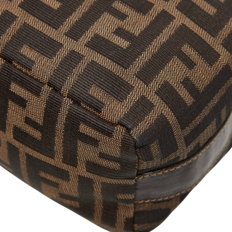フェンディ ズッカ バニティバッグ ショルダーバッグ ポーチ 2WAY ブラウン キャンバス レザー レディース FENDI 【中古】
