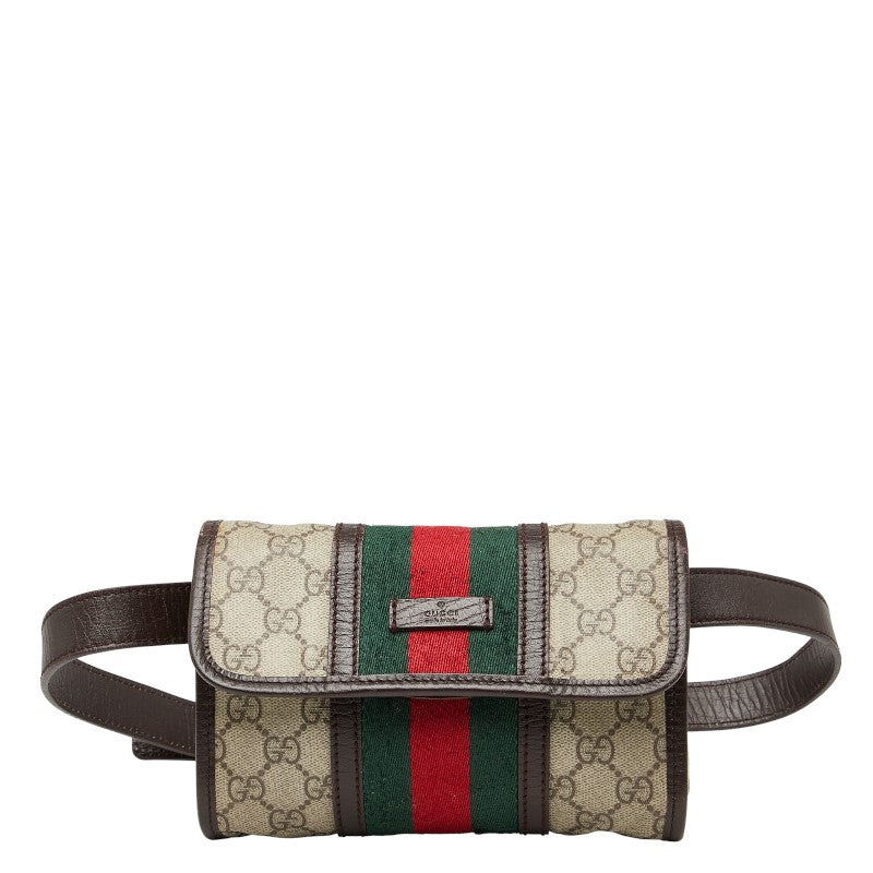 グッチ シェリーライン GGスプリーム ボディバッグ ウエストバッグ 152597 ベージュ マルチカラー PVC レザー レディース GUCCI 【中古】