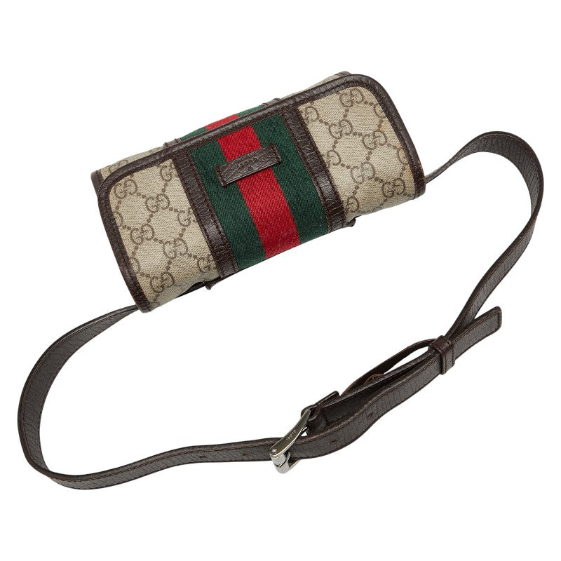 グッチ シェリーライン GGスプリーム ボディバッグ ウエストバッグ 152597 ベージュ マルチカラー PVC レザー レディース GUCCI 【中古】