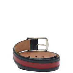 グッチ シェリーライン ベルト サイズ：90 36 295331 ネイビー レッド レザー メンズ GUCCI 【中古】