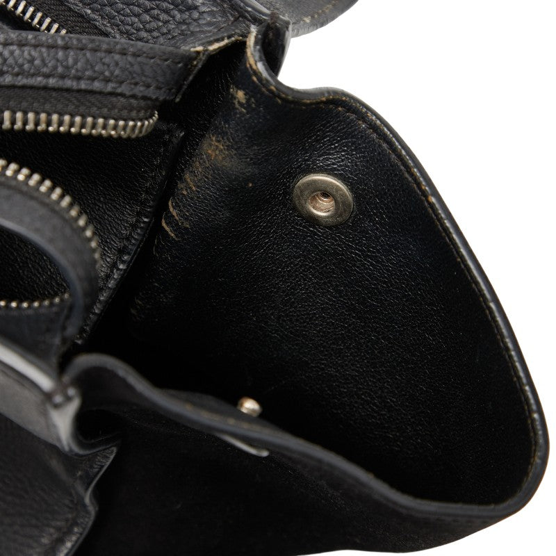 セリーヌ トラペーズ スモール ハンドバッグ ショルダーバッグ 2WAY ブラック レザー スウェード レディース CELINE 【中古】