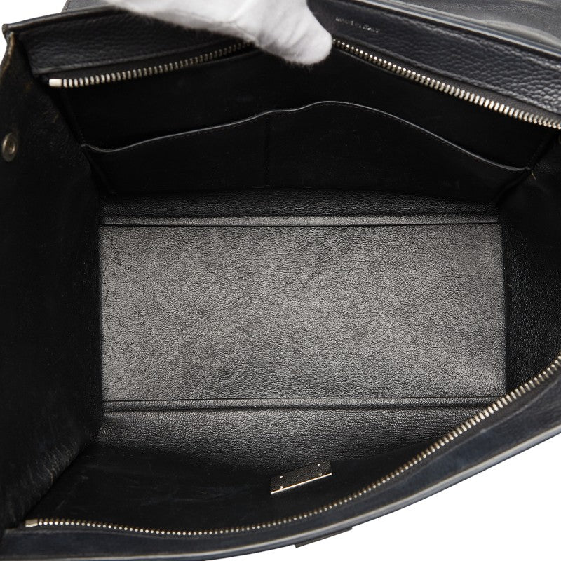 セリーヌ トラペーズ スモール ハンドバッグ ショルダーバッグ 2WAY ブラック レザー スウェード レディース CELINE 【中古】