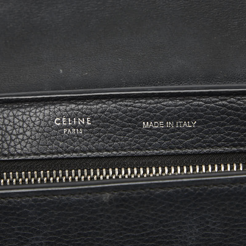 セリーヌ トラペーズ スモール ハンドバッグ ショルダーバッグ 2WAY ブラック レザー スウェード レディース CELINE 【中古】