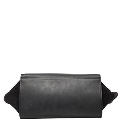 セリーヌ トラペーズ スモール ハンドバッグ ショルダーバッグ 2WAY ブラック レザー スウェード レディース CELINE 【中古】