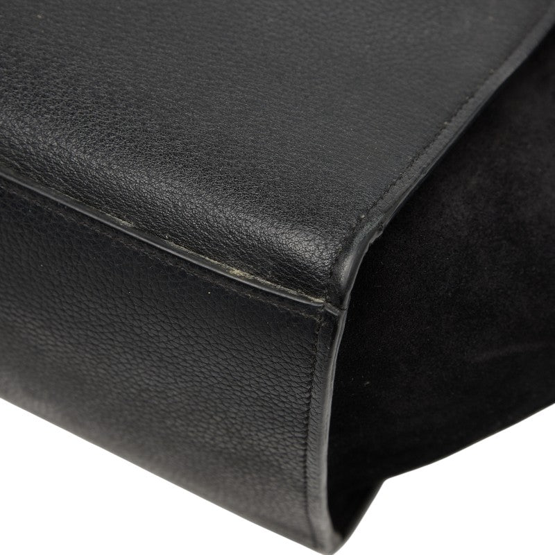 セリーヌ トラペーズ スモール ハンドバッグ ショルダーバッグ 2WAY ブラック レザー スウェード レディース CELINE 【中古】
