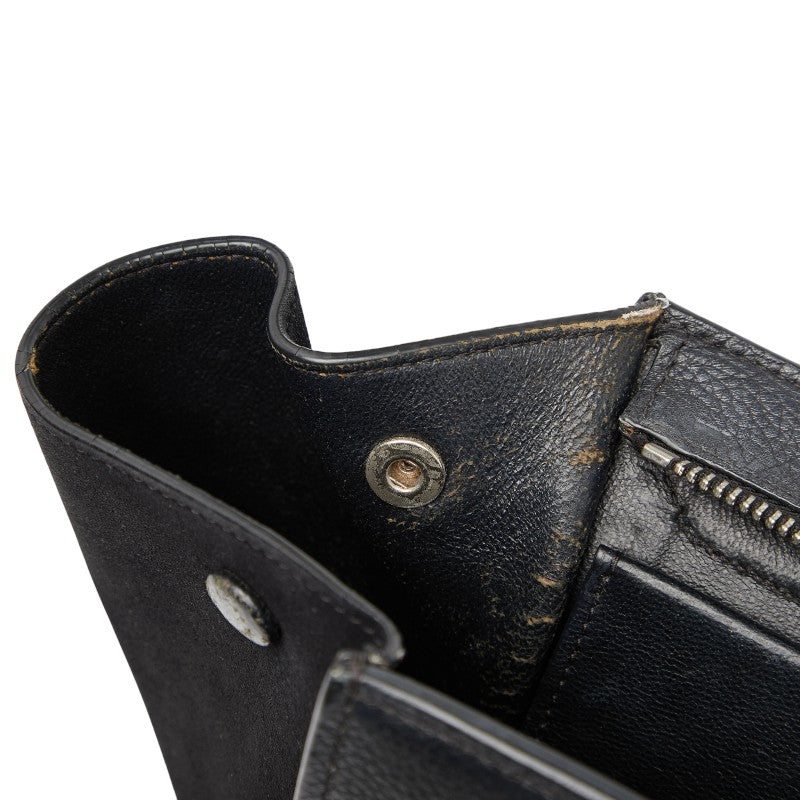 セリーヌ トラペーズ スモール ハンドバッグ ショルダーバッグ 2WAY ブラック レザー スウェード レディース CELINE 【中古】