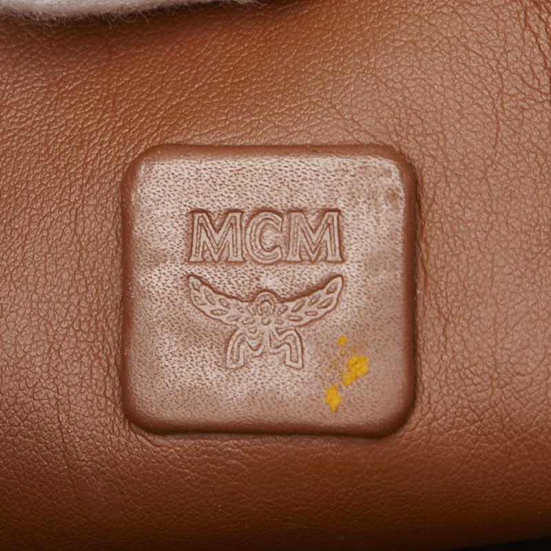 エム シー エム ヴィセトス リストレット ジップポーチ クラッチバッグ ブラック PVC レザー レディース MCM 【中古】