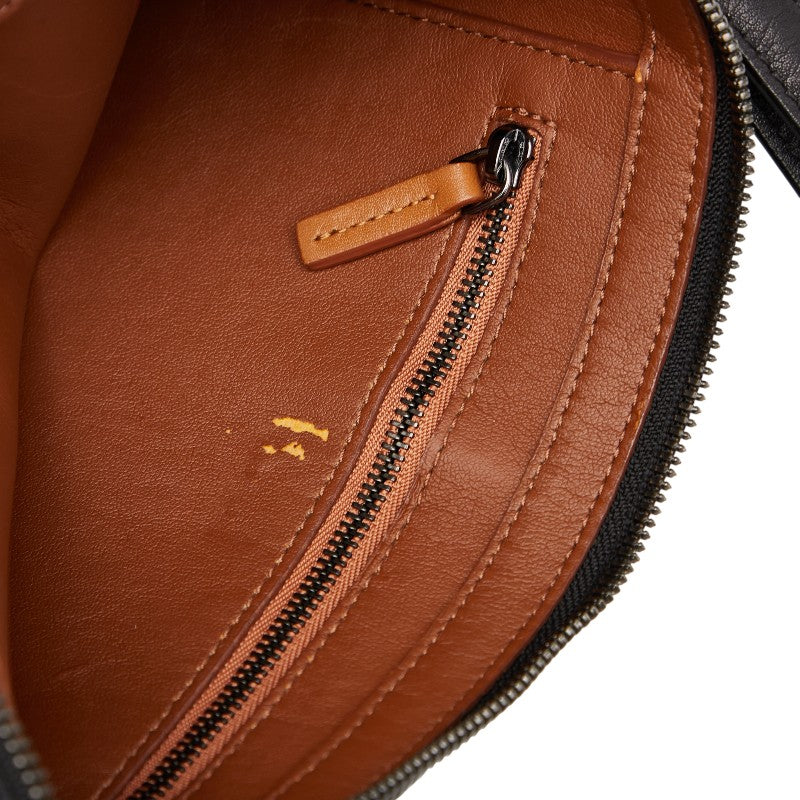 エム シー エム ヴィセトス リストレット ジップポーチ クラッチバッグ ブラック PVC レザー レディース MCM 【中古】