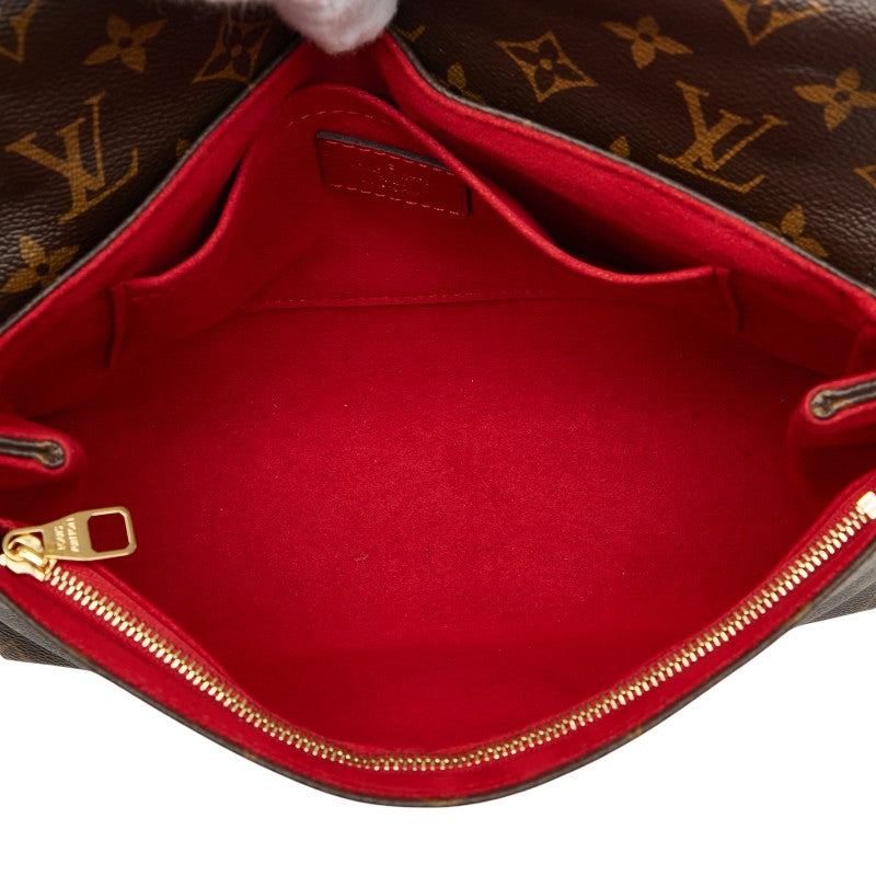 ルイ ヴィトン モノグラム サン プラシード チェーンショルダーバッグ M43713 スリーズ ブラウン PVC レザー レディース LOUIS VUITTON 【中古】