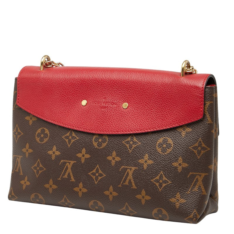 ルイ ヴィトン モノグラム サン プラシード チェーンショルダーバッグ M43713 スリーズ ブラウン PVC レザー レディース LOUIS VUITTON 【中古】