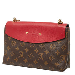 ルイ ヴィトン モノグラム サン プラシード チェーンショルダーバッグ M43713 スリーズ ブラウン PVC レザー レディース LOUIS VUITTON 【中古】