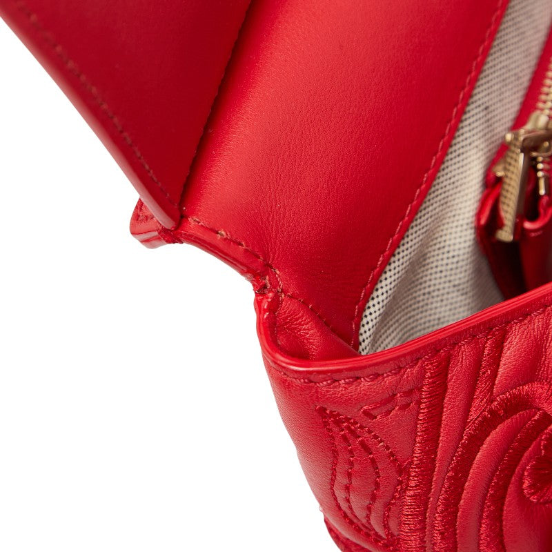 ヴェルサーチェ メドューサ パラッツォエンパイア ハンドバッグ ショルダーバッグ 2WAY レッド レザー レディース VERSACE 【中古】