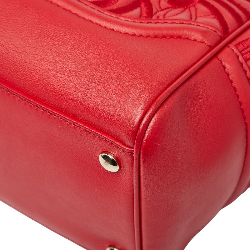ヴェルサーチェ メドューサ パラッツォエンパイア ハンドバッグ ショルダーバッグ 2WAY レッド レザー レディース VERSACE 【中古】