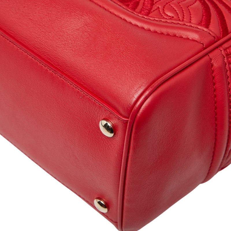 ヴェルサーチェ メドューサ パラッツォエンパイア ハンドバッグ ショルダーバッグ 2WAY レッド レザー レディース VERSACE 【中古】