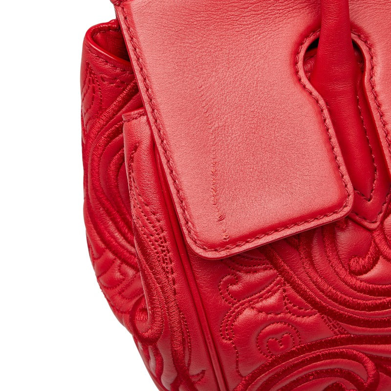 ヴェルサーチェ メドューサ パラッツォエンパイア ハンドバッグ ショルダーバッグ 2WAY レッド レザー レディース VERSACE 【中古】
