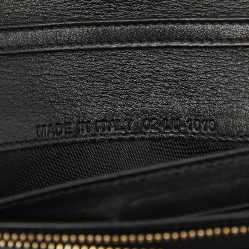 ディオール ロゴ チェーン ウォレット 長財布 ハンドバッグ ブラック ゴールド パテントレザー レディース Dior 【中古】