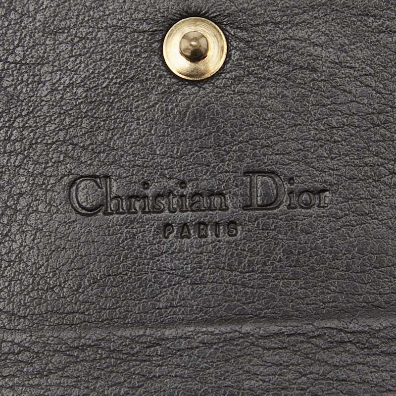 ディオール ロゴ チェーン ウォレット 長財布 ハンドバッグ ブラック ゴールド パテントレザー レディース Dior 【中古】