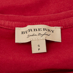 バーバリー チェック Tシャツ サイズ:S レッド コットン ポリウレタン レディース BURBERRY 【中古】