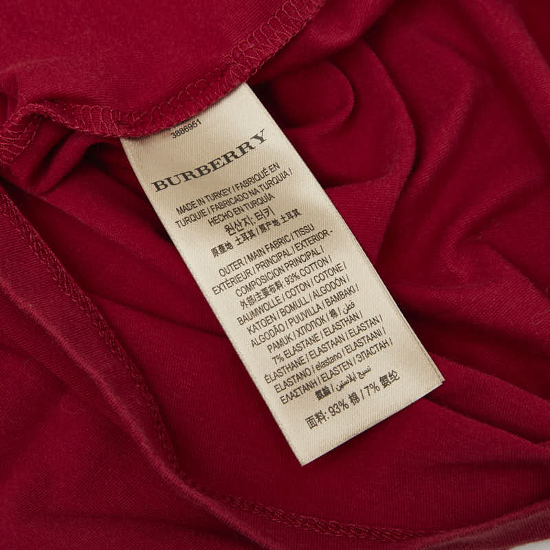 バーバリー チェック Tシャツ サイズ:S レッド コットン ポリウレタン レディース BURBERRY 【中古】