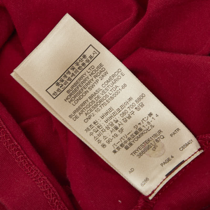 バーバリー チェック Tシャツ サイズ:S レッド コットン ポリウレタン レディース BURBERRY 【中古】