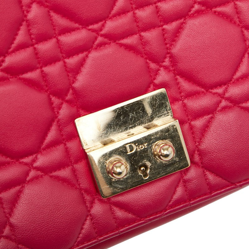 ディオール カナージュ チェーン ショルダーバッグ ピンク レザー レディース Dior 【中古】