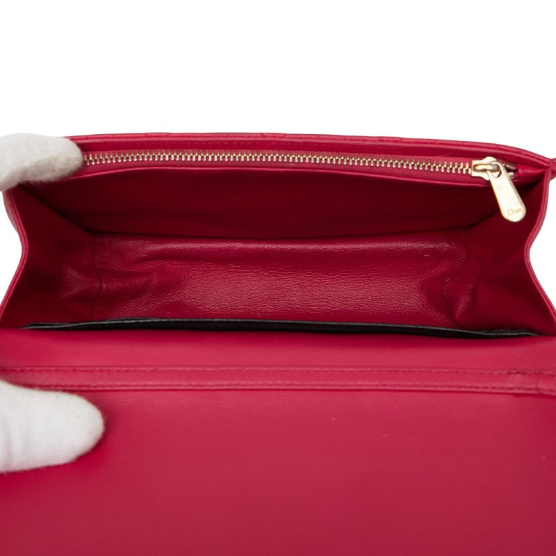 ディオール カナージュ チェーン ショルダーバッグ ピンク レザー レディース Dior 【中古】