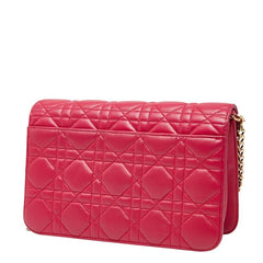 ディオール カナージュ チェーン ショルダーバッグ ピンク レザー レディース Dior 【中古】