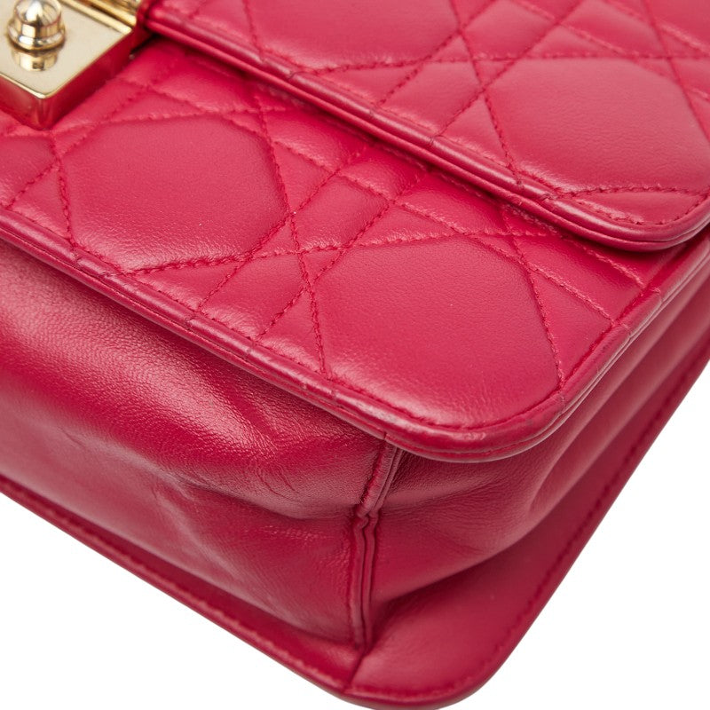 ディオール カナージュ チェーン ショルダーバッグ ピンク レザー レディース Dior 【中古】