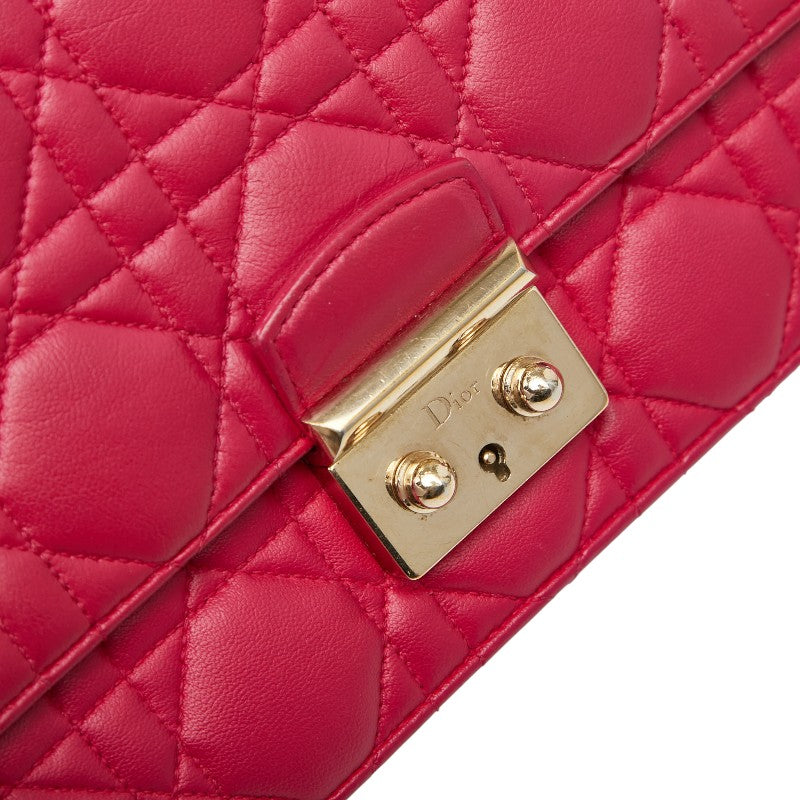 ディオール カナージュ チェーン ショルダーバッグ ピンク レザー レディース Dior 【中古】