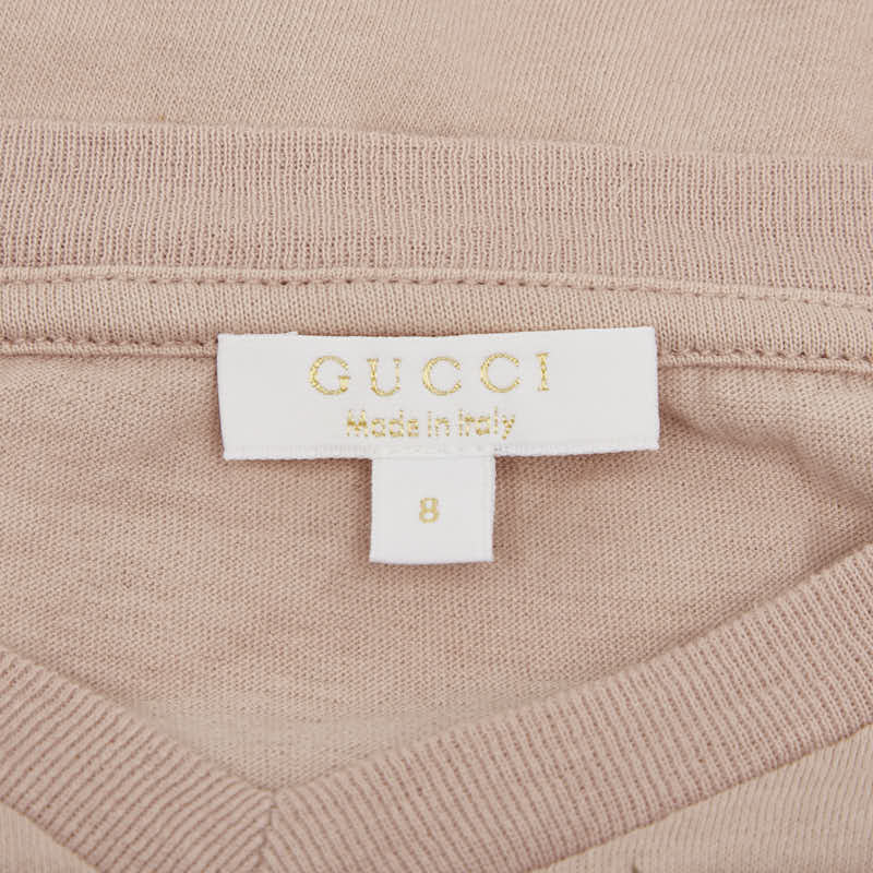 グッチ スタープリント Vネック 半袖Tシャツ サイズ:8 ピンク系 マルチカラー コットン キッズ GUCCI 【中古】