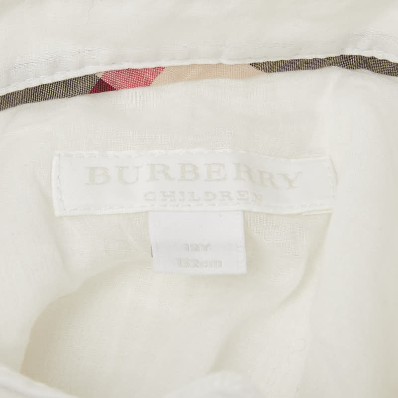 バーバリー チルドレン ワンピース サイズ:12Y 152cm ホワイト コットン キッズ BURBERRY 【中古】