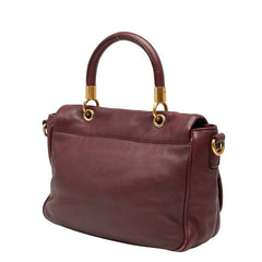 マークジェイコブス ロゴ ハンドバッグ ショルダーバッグ 2WAY ワインレッド ゴールド レザー レディース MARC JACOBS 【中古】